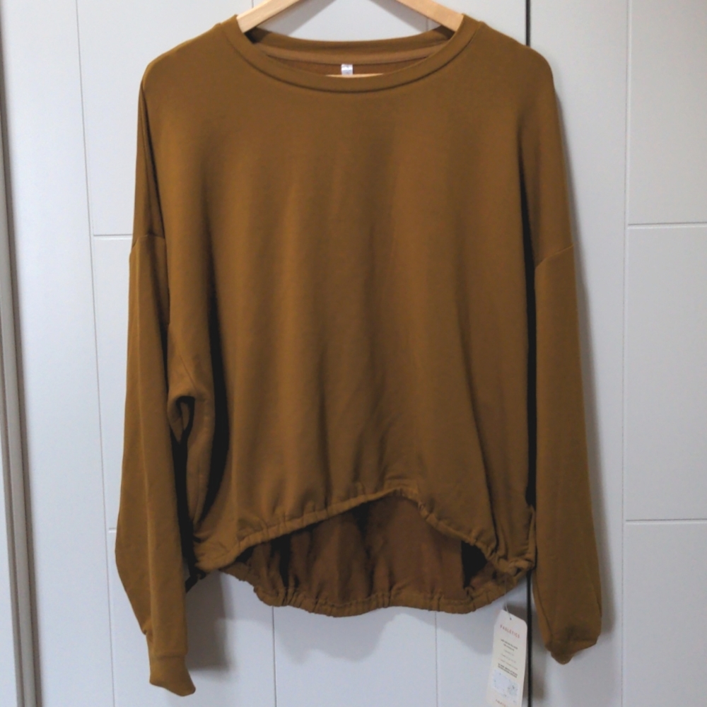 Fabletics Luxe Cinched Pullover in Dark Bronze - NWT